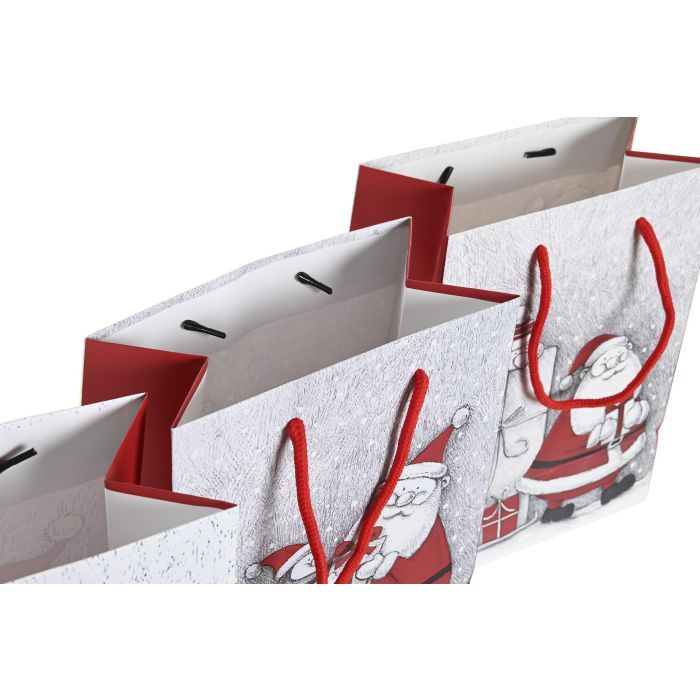 Bolsa Navidad Tradicional DKD Home Decor Rojo Blanco 13 x 32 x 26 cm (12 Unidades) 2