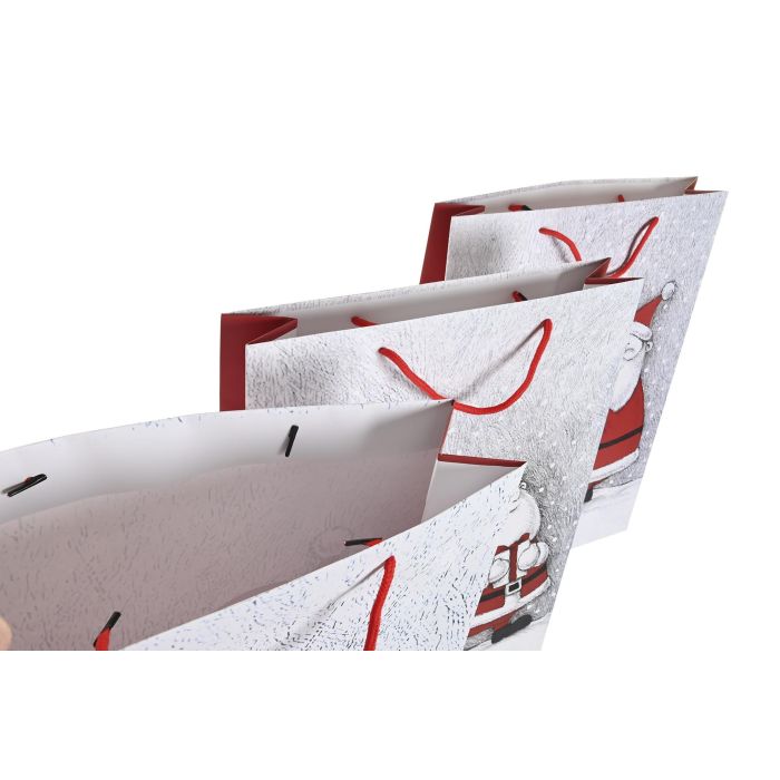 Bolsa Navidad Tradicional DKD Home Decor Rojo Blanco 10 x 46 x 33 cm (12 Unidades) 2