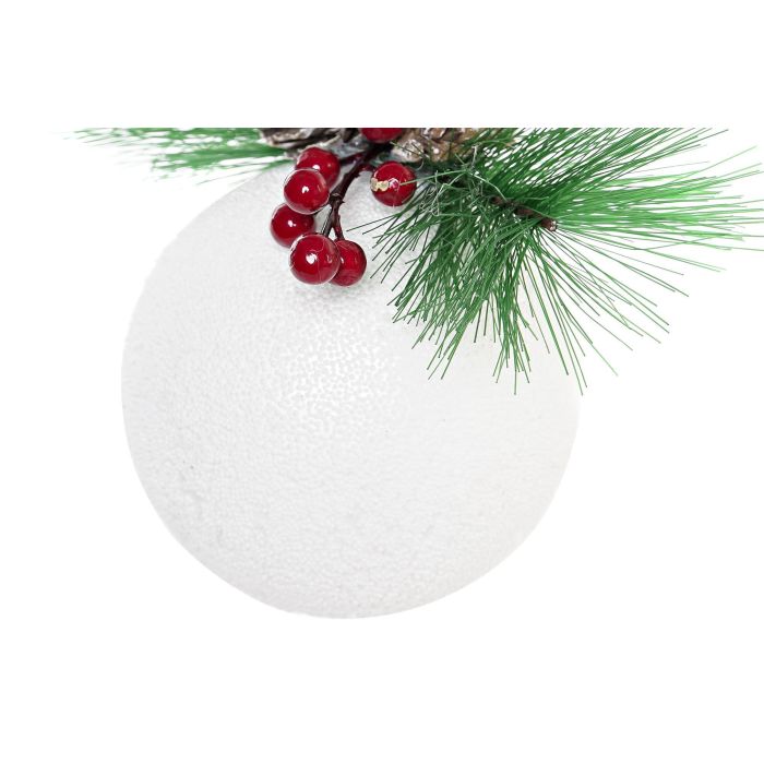 Bola Decoracion Navidad Tradicional DKD Home Decor Blanco Verde 8 x 13 x 12 cm (12 Unidades) 2