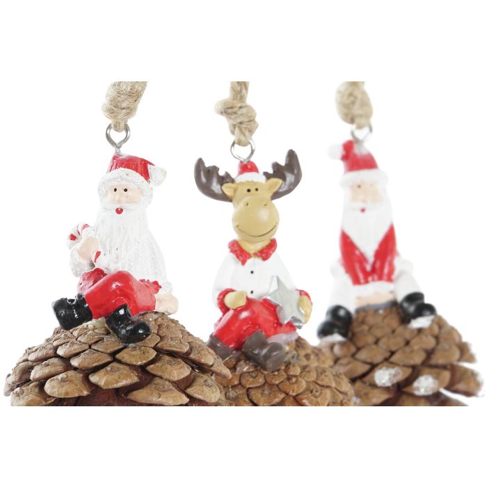 Decoracion Colgante Navidad Tradicional DKD Home Decor Rojo Marron 5 x 9 x 5 cm (12 Unidades) 1