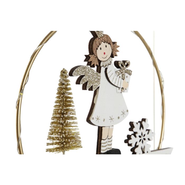 Decoracion Colgante Navidad Moderna DKD Home Decor Blanco Negro 2 x 17 x 16 cm (12 Unidades) 2