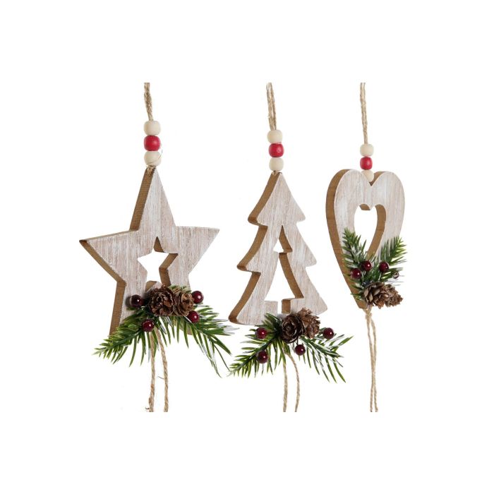 Decoracion Colgante Navidad Alpina DKD Home Decor Natural 1 x 31 x 8.5 cm (12 Unidades) 1