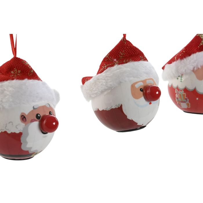 Bola Decoracion Navidad Fantasia DKD Home Decor Marron Rojo 8 x 16 x 11 cm (12 Unidades) 1