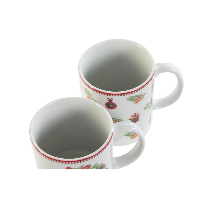 Mug Navidad Tradicional DKD Home Decor Verde Rojo 8 x 9.5 x 12 cm (12 Unidades) 2