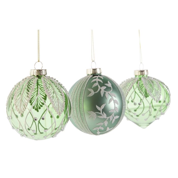 Decoracion Colgante Navidad Tradicional DKD Home Decor Verde 8 x 9 x 8 cm (12 Unidades) 1