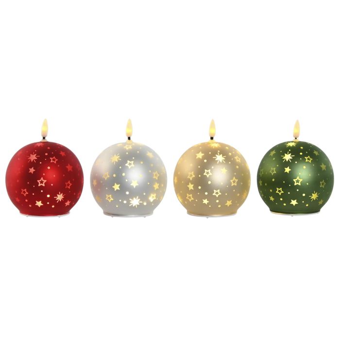 Vela Led Navidad Tradicional DKD Home Decor Verde Rojo 10 x 12 x 10 cm (12 Unidades)