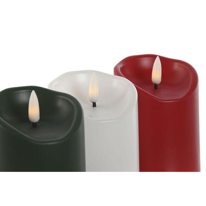 Vela Led Navidad Tradicional DKD Home Decor Blanco Verde 7.5 x 10 x 7.5 cm (12 Unidades) 1