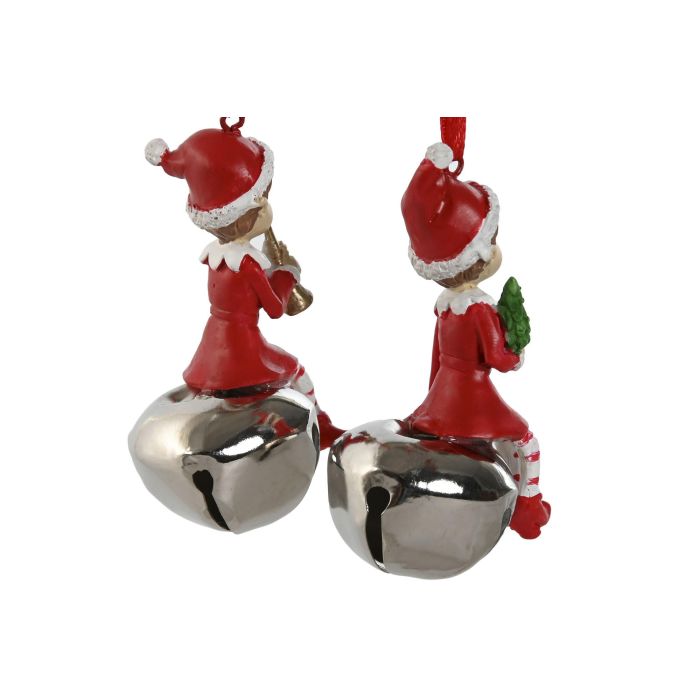 Decoracion Colgante Navidad Tradicional DKD Home Decor Rojo 3.5 x 8.5 x 4.5 cm (12 Unidades) 2