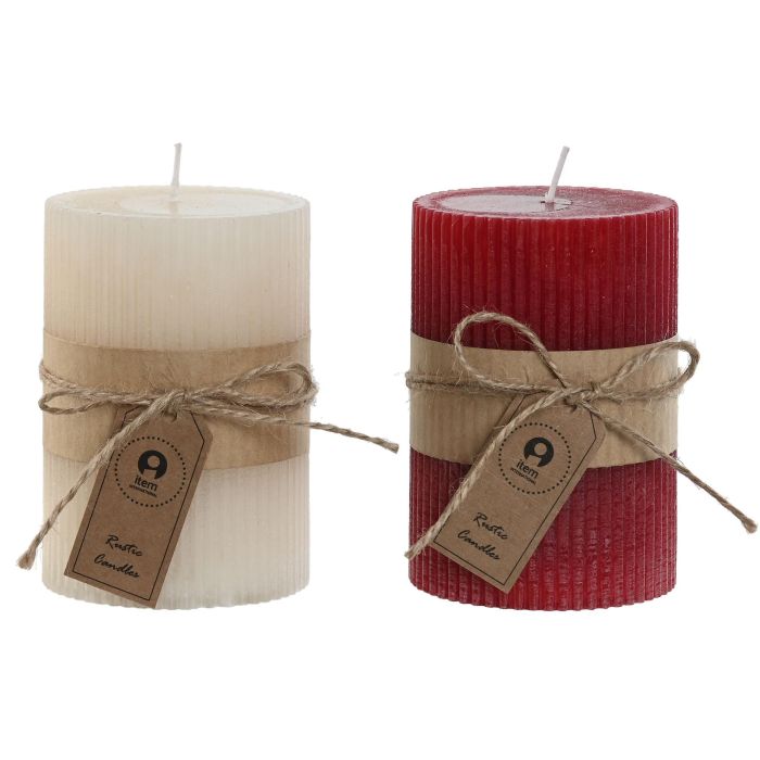 Vela Navidad Tradicional DKD Home Decor Rojo Blanco 7 x 10 x 7 cm (12 Unidades)