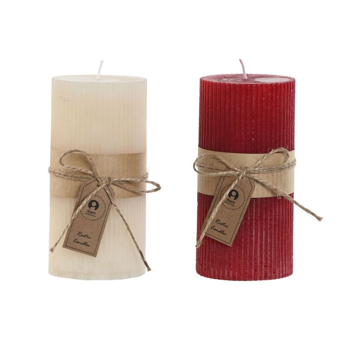 Vela Navidad Tradicional DKD Home Decor Rojo Blanco 7 x 14 x 7 cm (12 Unidades)