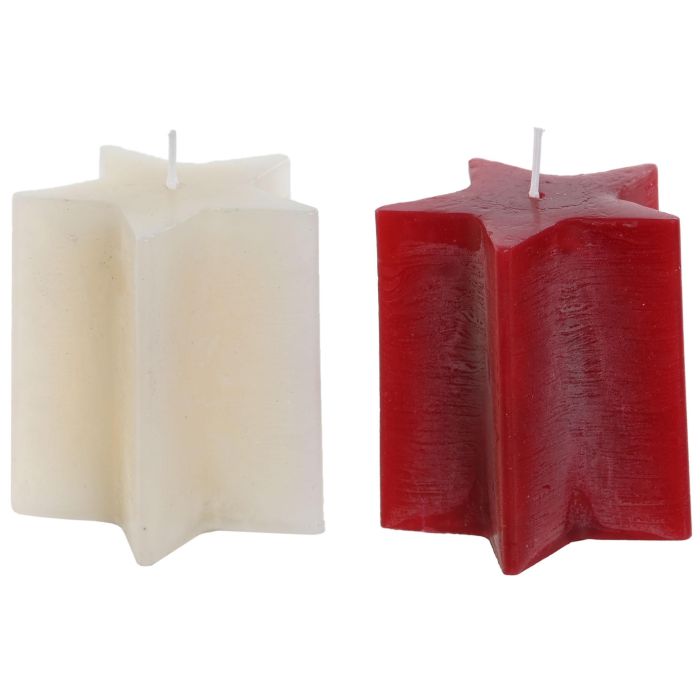 Vela Navidad Tradicional DKD Home Decor Blanco Rojo 7 x 7.5 x 7 cm (12 Unidades)