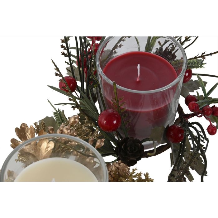 Vela Navidad Tradicional DKD Home Decor Rojo Blanco 15 x 8 x 15 cm (12 Unidades) 2