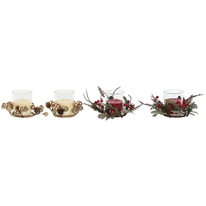 Vela Navidad Tradicional DKD Home Decor Rojo Blanco 10 x 6.5 x 19.5 cm (12 Unidades)