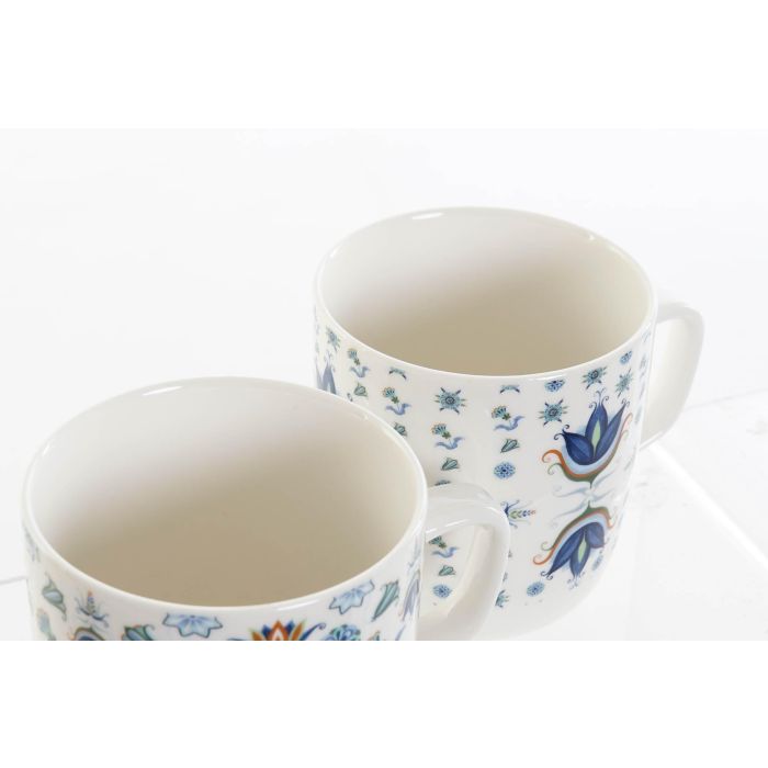 Mug Tradicional DKD Home Decor Azul Blanco 8.5 x 10 x 11.5 cm (12 Unidades) 2