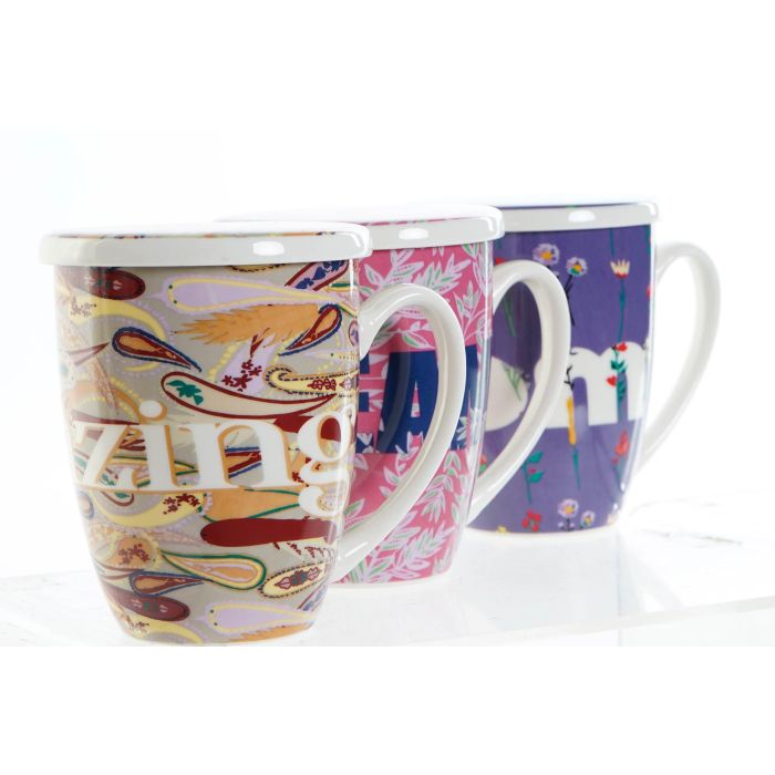 Mug Infusiones  DKD Home Decor Multicolor 9 x 11.5 x 12 cm (12 Unidades) 1