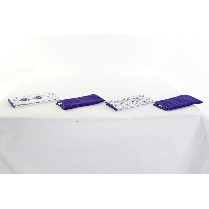 Paño Tradicional DKD Home Decor Azul Blanco 0.5 x 60 x 40 cm Set de 2 (12 Unidades) 1