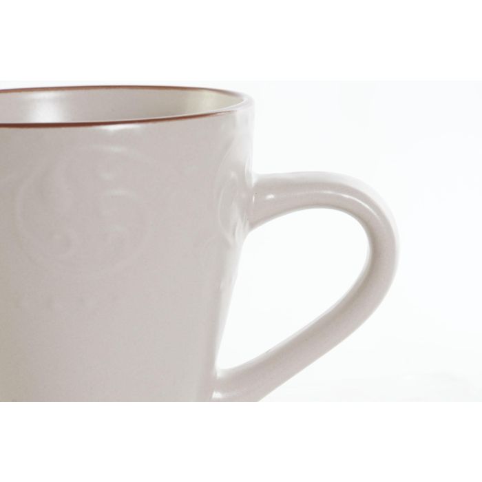 Mug Tradicional DKD Home Decor Beige Marron 9.5 x 10.5 x 13.5 cm (12 Unidades) 1