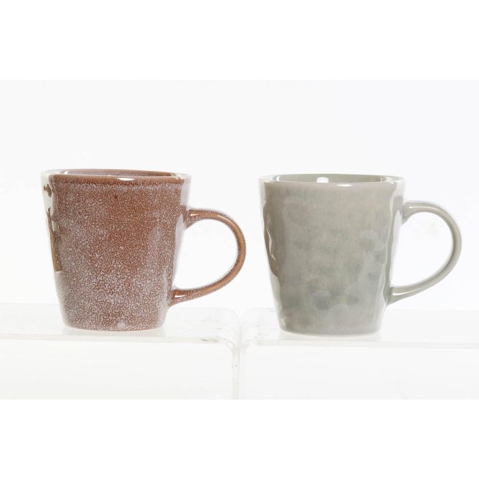 Mug Moderno DKD Home Decor Marron Verde 10 x 10.4 x 14 cm (12 Unidades)