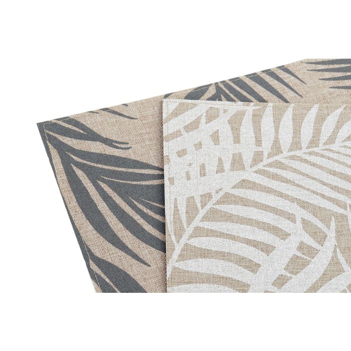 Individual Tropical DKD Home Decor Natural Blanco 30 x 0.1 x 45 cm (12 Unidades) 1