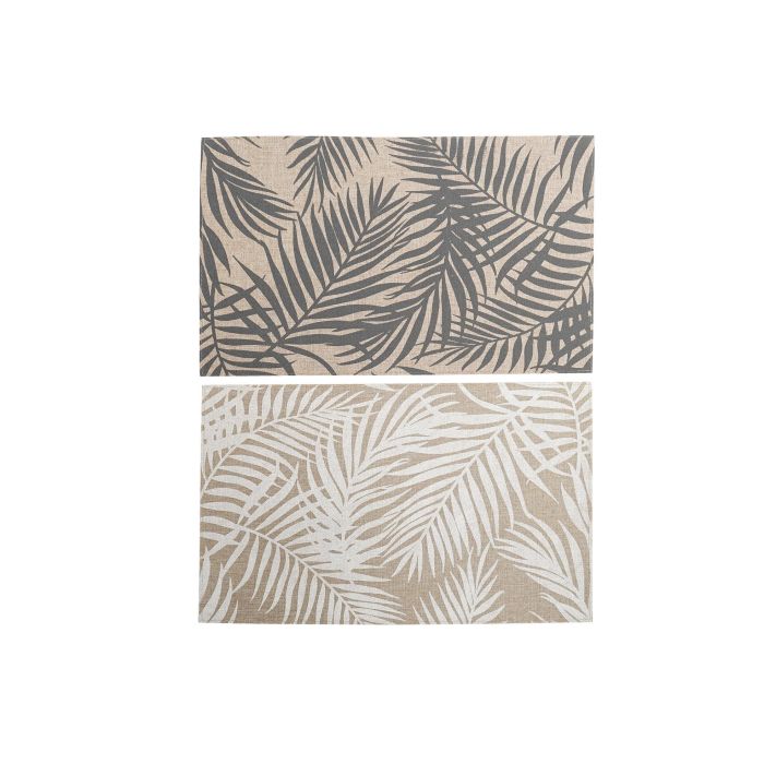 Individual Tropical DKD Home Decor Natural Blanco 30 x 0.1 x 45 cm (12 Unidades)