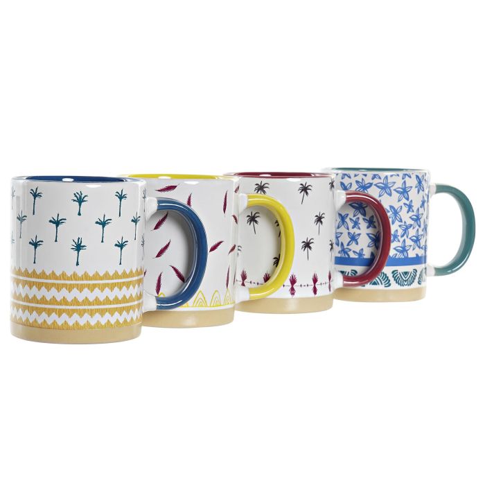 Mug Colonial DKD Home Decor Turquesa Azul 8.5 x 9.5 x 13 cm (12 Unidades) 1