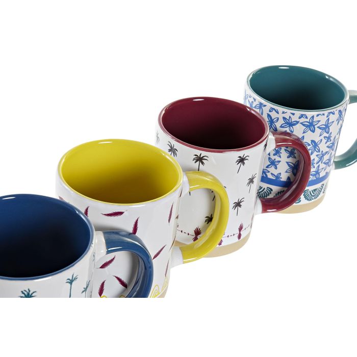 Mug Colonial DKD Home Decor Turquesa Azul 8.5 x 9.5 x 13 cm (12 Unidades) 2