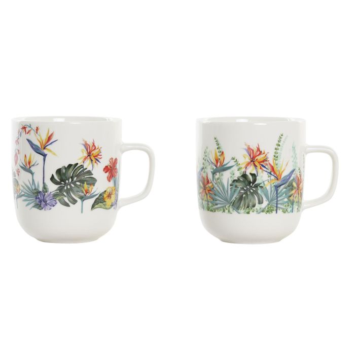 Mug Tropical DKD Home Decor Multicolor 8.5 x 10 x 11.5 cm (12 Unidades)