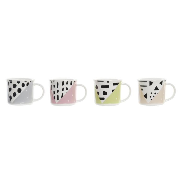 Mug Scandi DKD Home Decor Rosa Azul 9 x 8 x 12 cm (12 Unidades)