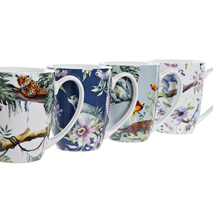 Mug Tropical DKD Home Decor Multicolor 8.2 x 10.6 x 12 cm (12 Unidades) 1