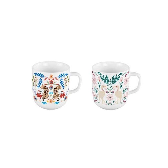 Mug Moderno DKD Home Decor Multicolor 8.5 x 10 x 11.5 cm (12 Unidades)