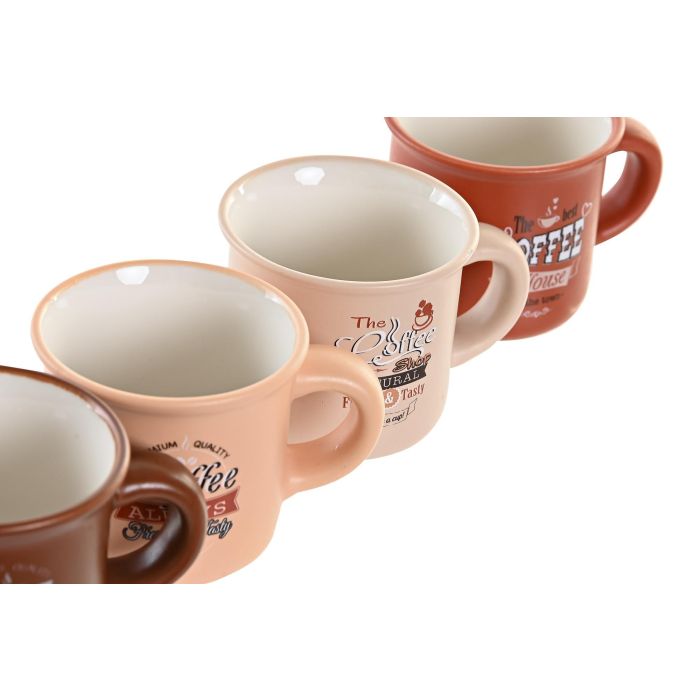 Mug Loft DKD Home Decor Beige Marron 5.7 x 5 x 7.5 cm (12 Unidades) 2