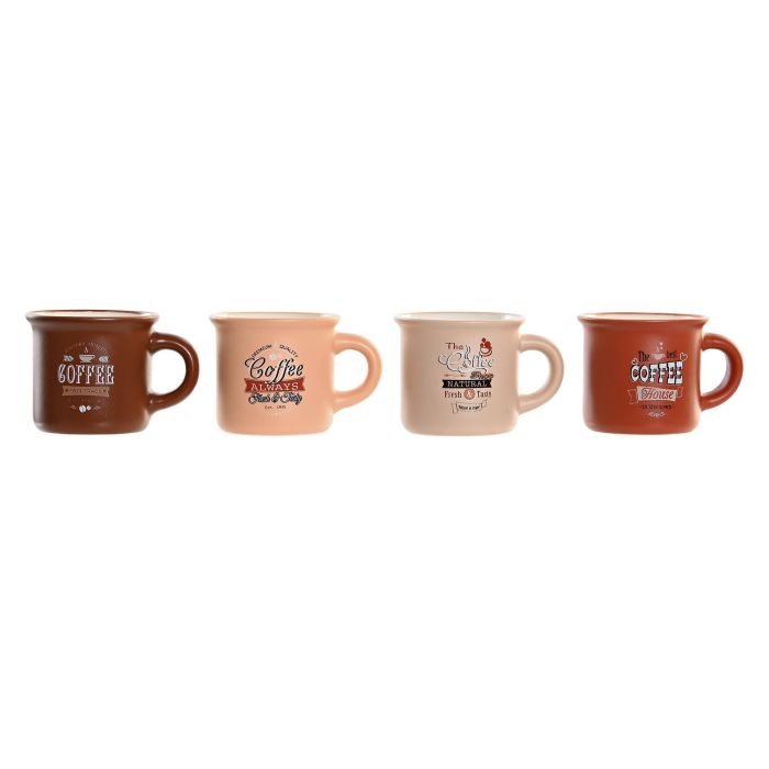 Mug Loft DKD Home Decor Beige Marron 5.7 x 5 x 7.5 cm (12 Unidades)