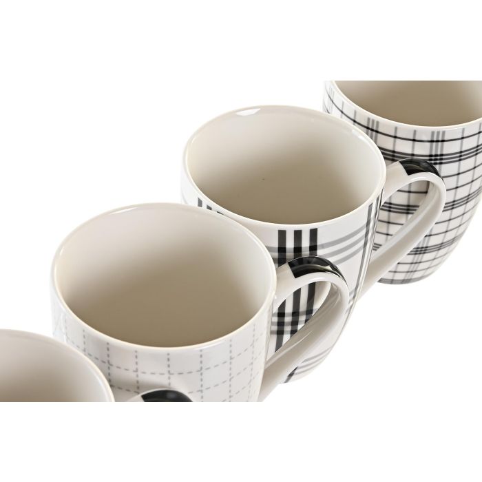 Mug Moderno DKD Home Decor Negro Blanco 8.3 x 10.5 x 11.5 cm (12 Unidades) 2