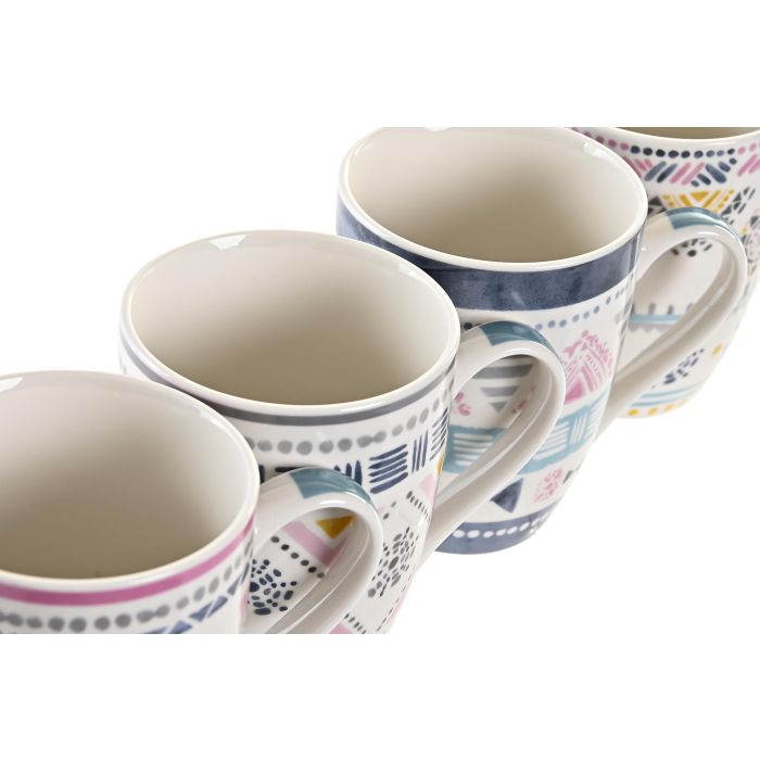 Mug Boho DKD Home Decor Multicolor 8.3 x 10.5 x 11.5 cm (12 Unidades) 2