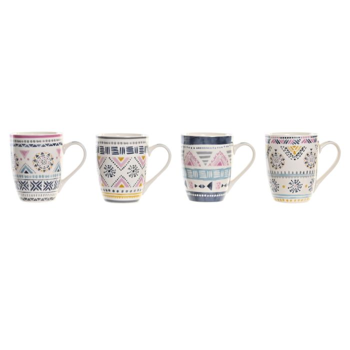 Mug Boho DKD Home Decor Multicolor 8.3 x 10.5 x 11.5 cm (12 Unidades)