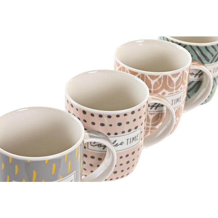 Mug Urban DKD Home Decor Rosa Verde 8.3 x 9.5 x 11.5 cm (12 Unidades) 2