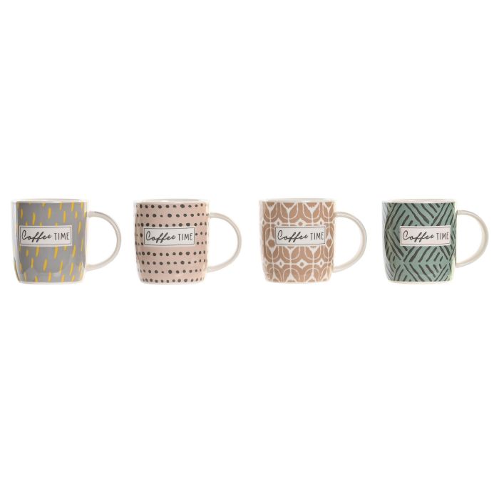 Mug Urban DKD Home Decor Rosa Verde 8.3 x 9.5 x 11.5 cm (12 Unidades)