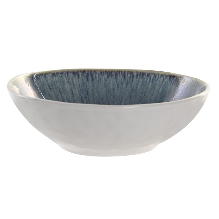 Plato Moderno DKD Home Decor Azul Blanco 17.5 x 5.7 x 17.5 cm (12 Unidades)