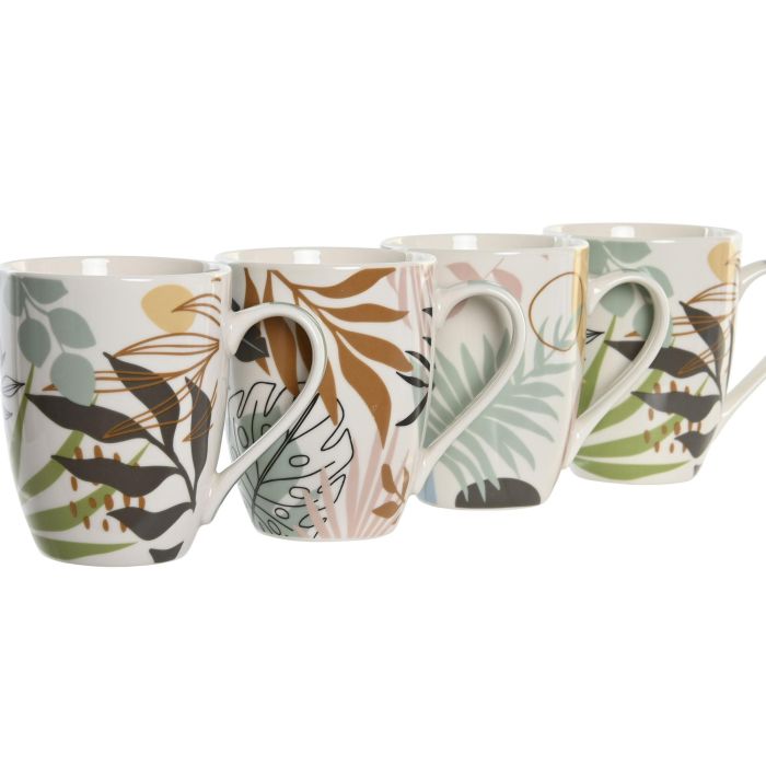 Mug Scandi DKD Home Decor Multicolor Blanco 8.3 x 10.5 x 11.5 cm (12 Unidades) 1