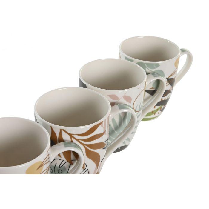 Mug Scandi DKD Home Decor Multicolor Blanco 8.3 x 10.5 x 11.5 cm (12 Unidades) 2