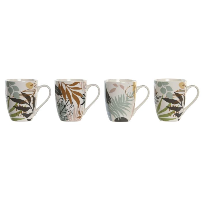 Mug Scandi DKD Home Decor Multicolor Blanco 8.3 x 10.5 x 11.5 cm (12 Unidades)