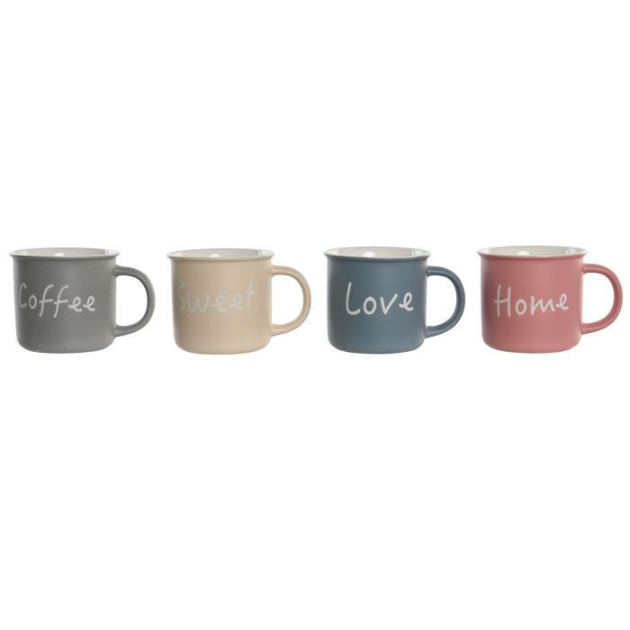 Mug Scandi DKD Home Decor Rosa Azul 9.8 x 8.5 x 12.5 cm (12 Unidades)