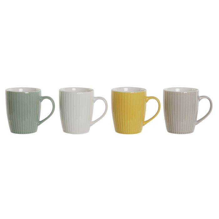 Mug Basicos DKD Home Decor Verde Beige 8.3 x 10.5 x 11.5 cm (12 Unidades)