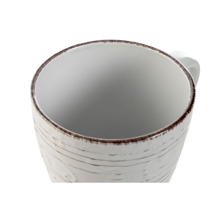 Mug Basicos DKD Home Decor Blanco 9.5 x 10.5 x 13 cm (12 Unidades) 2