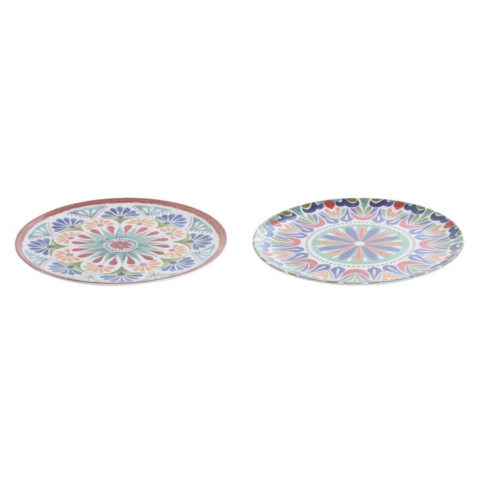 Plato Boho DKD Home Decor Multicolor 20 x 1 x 20 cm (12 Unidades) 1