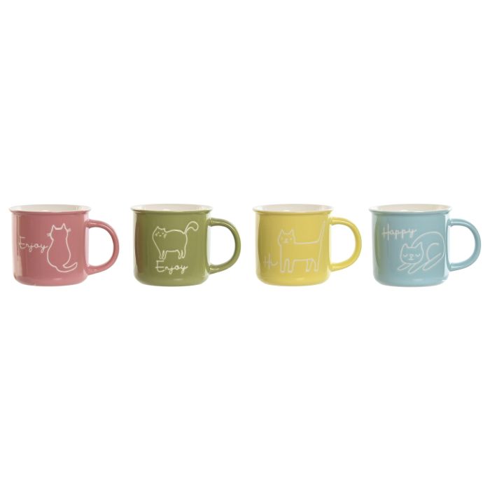 Mug Urban DKD Home Decor Azul Rosa 9.8 x 8.5 x 12.5 cm (12 Unidades)