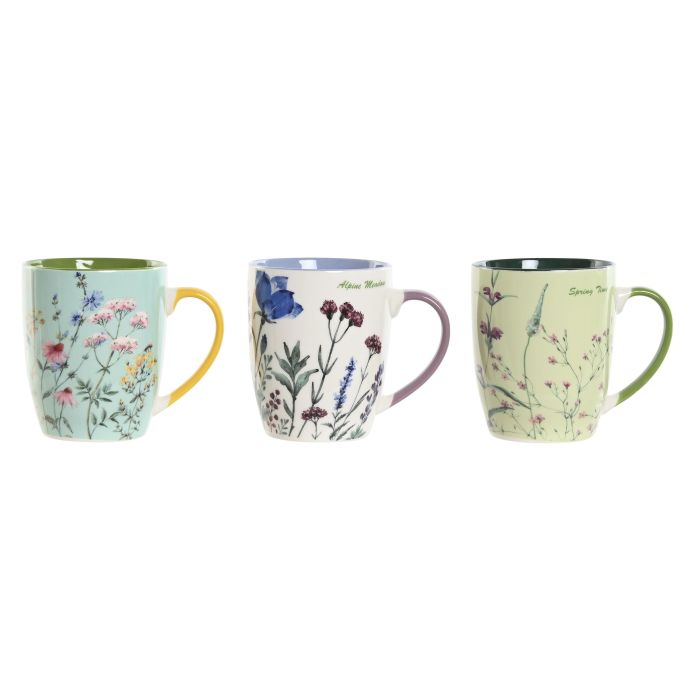 Mug Shabby DKD Home Decor Multicolor 8.5 x 10.2 x 10 cm (12 Unidades)