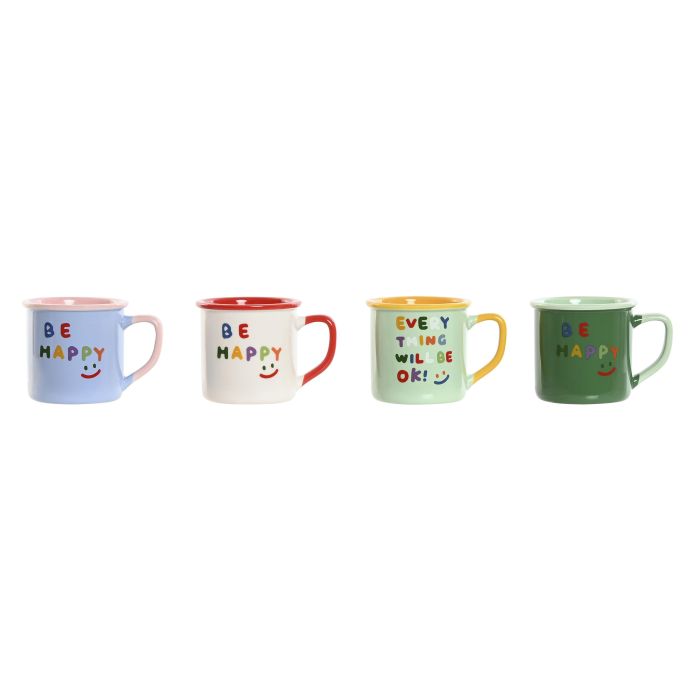 Mug Shabby DKD Home Decor Multicolor 9.8 x 9 x 10 cm (12 Unidades)