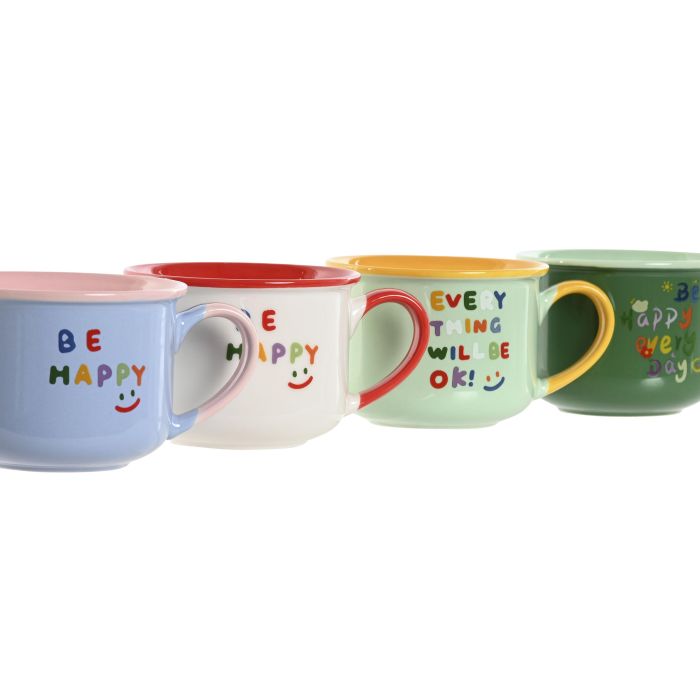 Mug Shabby DKD Home Decor Multicolor 9 x 6.5 x 10 cm (12 Unidades) 1