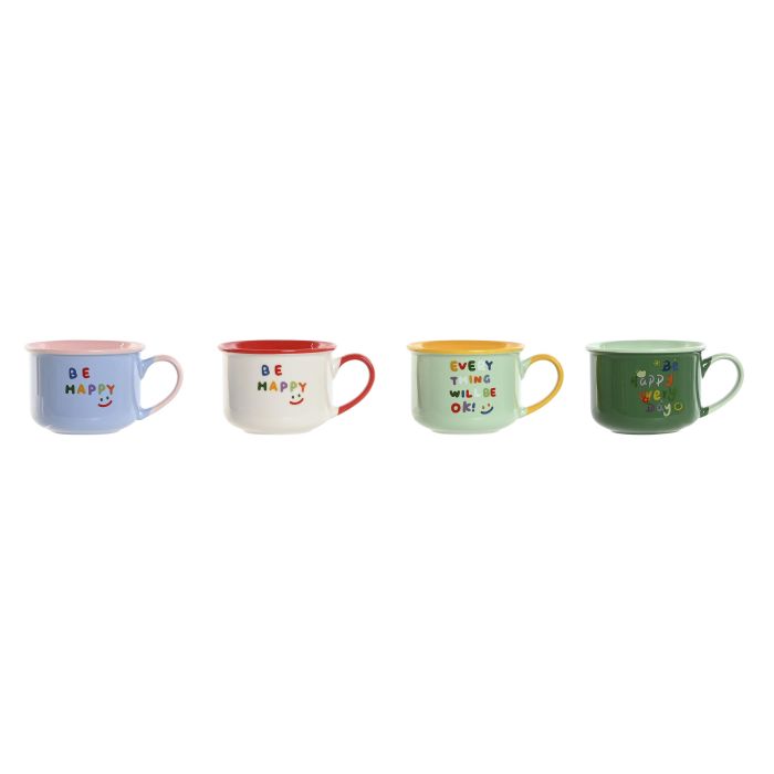 Mug Shabby DKD Home Decor Multicolor 9 x 6.5 x 10 cm (12 Unidades)